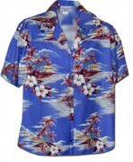 Pacific Legend Desert Palms Hawaiian Shirts - 346-3460 Blue