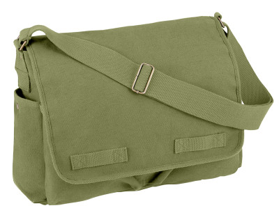 Сумка почтальона хлопковая оливковая Rothco Heavyweight Canvas Classic Messenger Bag Olive Drab 9148, фото