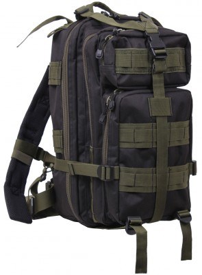 Тактический оливково-черный транспортный ранец Rothco Medium Transport Pack Black / Olive Drab 2247, фото