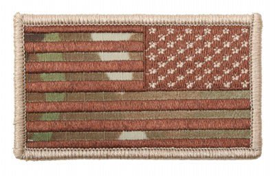 Зеркальная нашивка с велкро флаг США мультикам U.S. Flag Velcro Patch - MultiCam™ / Reverse 17772, фото