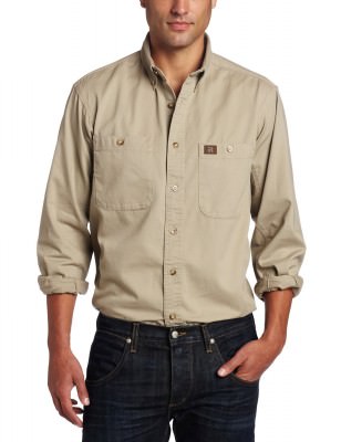 Wrangler Men's RIGGS Workwear® Twill Work Shirt # Khaki, фото