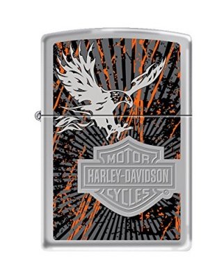 Zippo Harley-Davidson Eagle Wings Pocket Lighter High Polish Chrome, фото