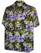 Men's Hibiscus Garden Hawaiian Shirt 410-3956 Purple
