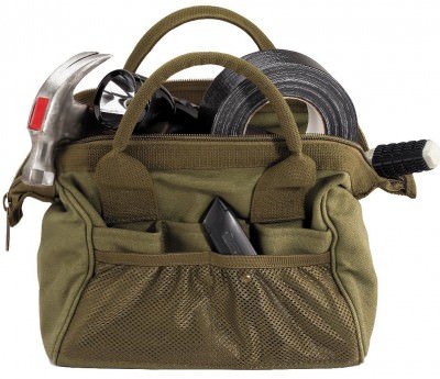 Оливковая винтажная каркасная сумка для инструментов Rothco Heavyweight Canvas Platoon Tool Bag Olive Drab 9797, фото