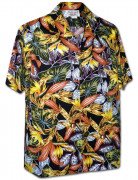Men's Kahala Garden Men's Hawaiian Shirt 410-3968 Black