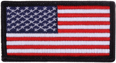 Полноцветная нашивка с велкро флаг США с черной окантовкой Rothco American Flag Patch Full Color with Black Border / Forward 1884, фото