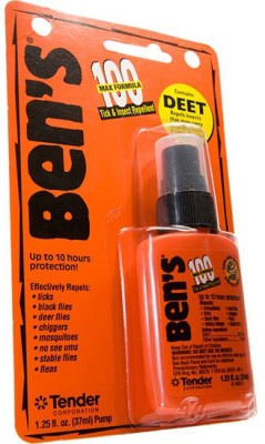 Американское средство от комаров, клещей и блох на основе 100% DEET Tender Ben's® 100% DEET Pump Insect Repellent (1.25oz, 37мл) 7728, фото