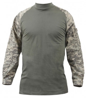 Боевая рубашка под бронижилет армейский цифровой камуфляж Rothco Military FR NYCO Combat Shirt ACU Digital Camo 90000, фото