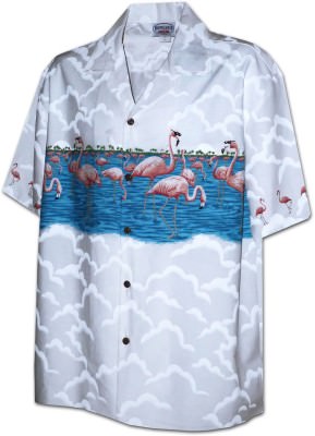 Гавайская рубашка Pacific Legend Men's Border Hawaiian Shirts - 440-3701-White, фото