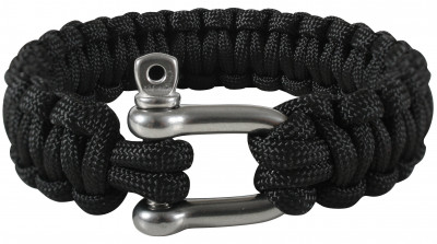 Браслет паракордовый Paracord Bracelets w/D-Shackle Closure Black 915 , фото