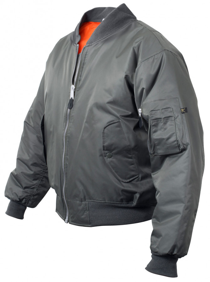 Gray flight jacket best sale