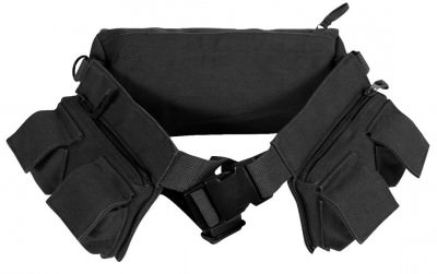 Хлопковая поясная черная сумка с 7 карманами Rothco Canvas 7 Pocket Fanny Pack Black 4258, фото