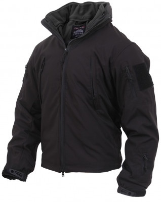 Многосезонная черная софтшеловая тактическая куртка Rothco 3-in-1 Spec Ops Soft Shell Jacket Black 3943, фото