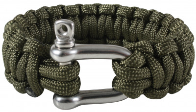 Браслет паракордовый Paracord Bracelets w/D-Shackle Closure Olive  914, фото