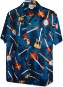 Men's Hawaiian Shirts Allover Prints 410-3900 Navy