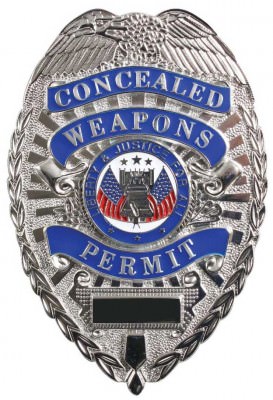 Серебряный жетон-разрешение на скрытое ношение оружия Rothco Deluxe "Concealed Weapons Permit" Badge Silver 1945, фото