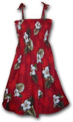 Гавайский сарафан с тонкими бретельками Pacific Legend Hawaiian Tube Dress - 332-2798 Red, фото