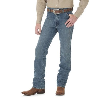 Стиранные с камнем мужские джинсы Wrangler Men's Cowboy Cut Slim Fit Jean Rough Stone 0936RST, фото