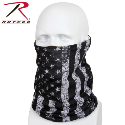 Многофункциональная шарф-балаклава с американским флагом Rothco Thin Blue Line Multi-Use Tactical Wrap 2403, фото
