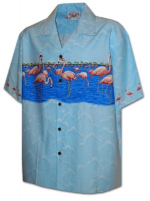Гавайская рубашка Pacific Legend Men's Border Hawaiian Shirts - 440-3701-Blue, фото