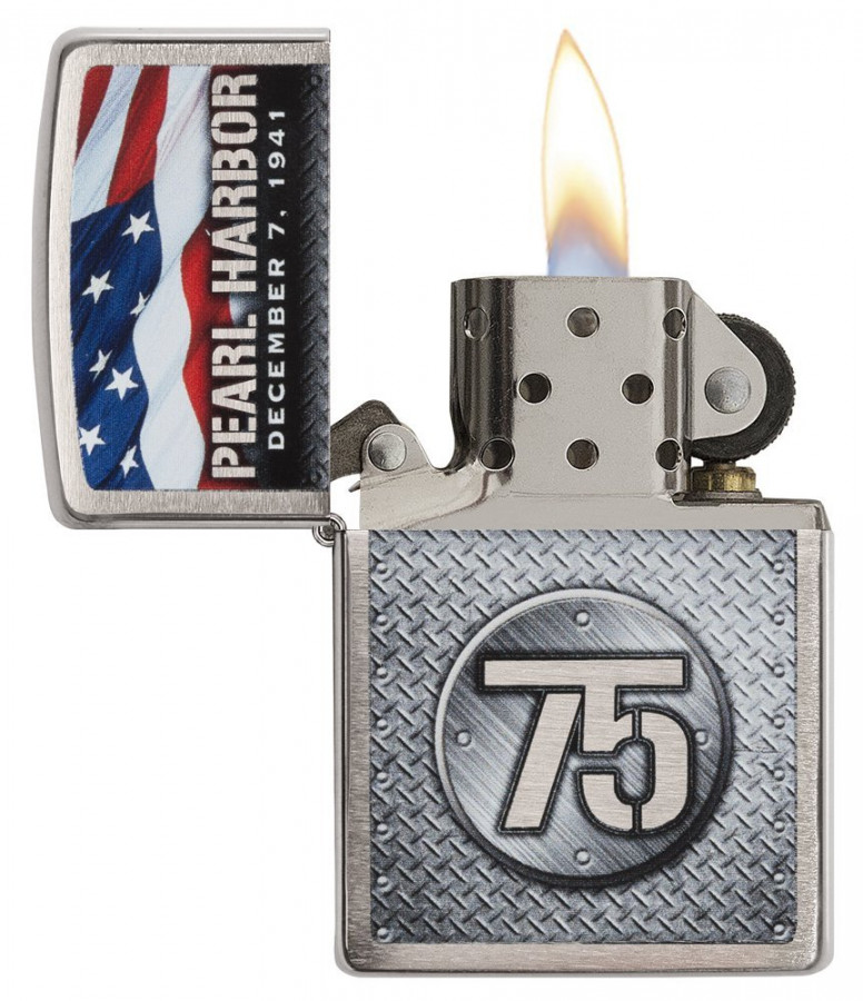 Зажигалка Zippo Pearl Harbor 75th Anniversary Brushed Chrome