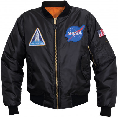 Летная черная куртка НАСА Rothco NASA MA-1 Flight Jacket Black 7328, фото