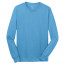 Голубая футболка с длинным рукавом Port & Company Long Sleeve Core Cotton Tee Aquatic Blue PC54LSAB - Бирюзовая футболка с длинным рукавом Port & Company Long Sleeve Core Cotton Tee Aquatic Blue PC54LSAB