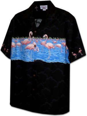 Гавайская рубашка Pacific Legend Men's Border Hawaiian Shirts - 440-3701-Black, фото
