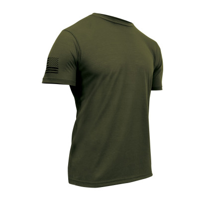 Потоотводящая оливковая тактическая футболка атлетического кроя Rothco Tactical Athletic Fit T-Shirt Olive Drab 1668, фото