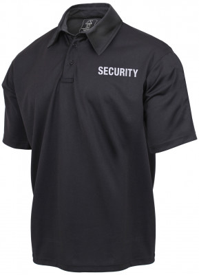 Футболка поло Rothco Moisture Wicking 'Security' Golf Shirt Black 3216, фото
