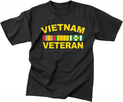 Футболка «Ветеран Вьетнама» Rothco Military T-Shirt -Black (Vietnam Veteran Ribbon) 66540, фото