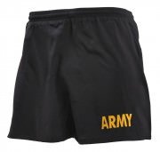Rothco Physical Training Shorts - Black / ARMY (Yellow Letters) 46030
