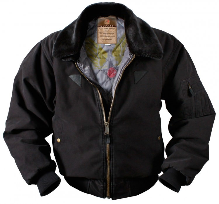 Куртка винтажная лётная Rothco Vintage B-15A Bomber Jacket Black 8640