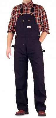 Round House® Classic Black Button Fly Bib Overalls - 383, фото