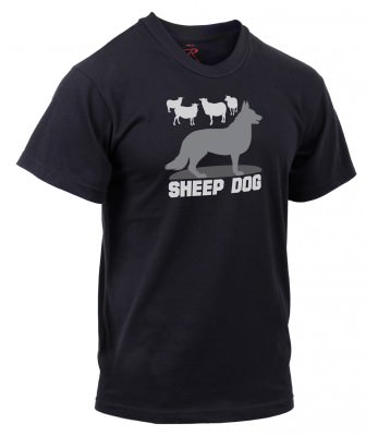 Rothco Military Printed T-Shirt - Black / Sheep Dog # 61540, фото