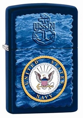 Zippo Lighter US Navy Logo Navy Matte Ocean, фото