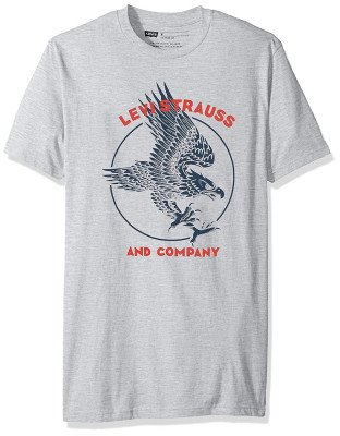 Футболка Levis Mens T-Shirt with Amercan Eagle Graphic Heather Grey, фото