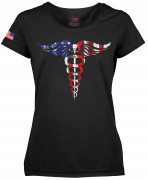 Rothco Women's Medical Symbol (Caduceus) Long Length T-Shirt Black 5972
