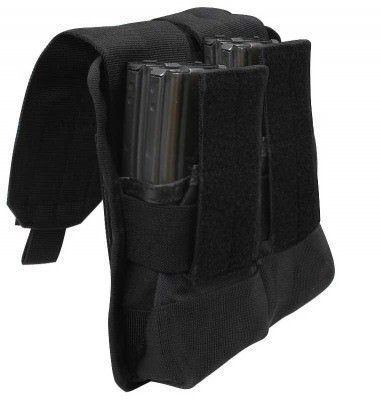 Черный подсумок для четырех магазинов M4 / M16/ AK 47 Rothco MOLLE Universal Double Mag Rifle Pouch Black 51003, фото