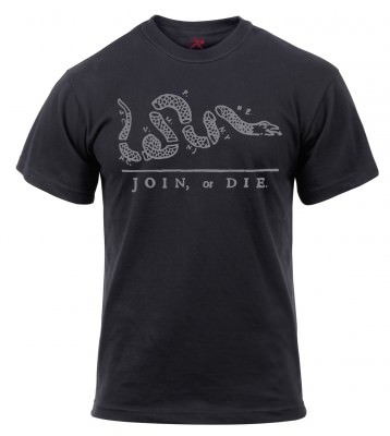 Футболка с принтом "Присоединяйся или умри" Rothco Military Printed T-Shirt - Black / Join or Die 61580, фото