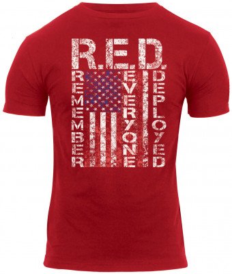 Футболка с флагом США Rothco Athletic Fit R.E.D. (Remember Everyone Deployed) T-Shirt 1182, фото