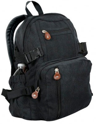 Винтажный рюкзак черный Rothco Vintage Canvas Mini Backpack Black 9153, фото
