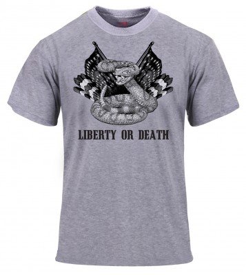 Rothco Military Printed T-Shirt - Grey / Liberty or Death # 61530, фото