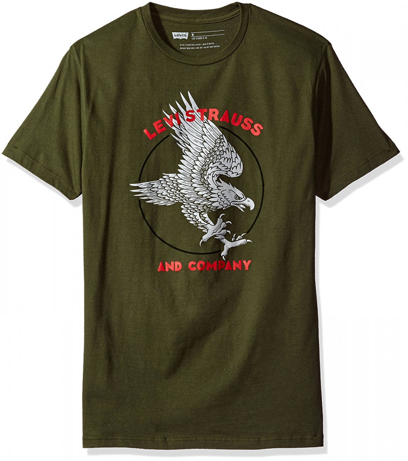Levis Mens T Shirt with Amercan Eagle Graphic