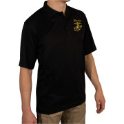 Rothco USMC Moisture Wicking Polo Shirt Black 76960