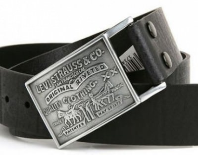 Ремень Levi's Mens Leather Belt - Black, фото