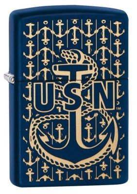 Zippo Lighter US Navy Logo Navy Matte USN, фото