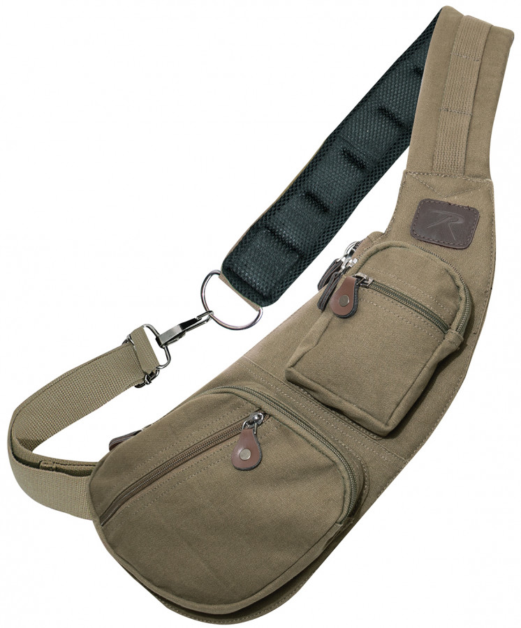 Rothco Crossbody Canvas Sling Bag Vintage Olive Drab 2498