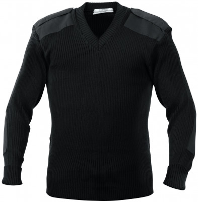 Милитари свитер коммандо Rothco GI Style Acrylic V-Neck Sweater Black 6345, фото