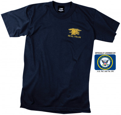 Лицензионная футболка c логотипом «Морские Котики» ВМФ США Rothco Official Navy Seals Team Logo T-shirt 60030, фото